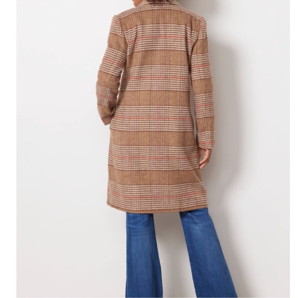 Evereve Brown Plaid Pea Coat XS - Picture 2 of 11